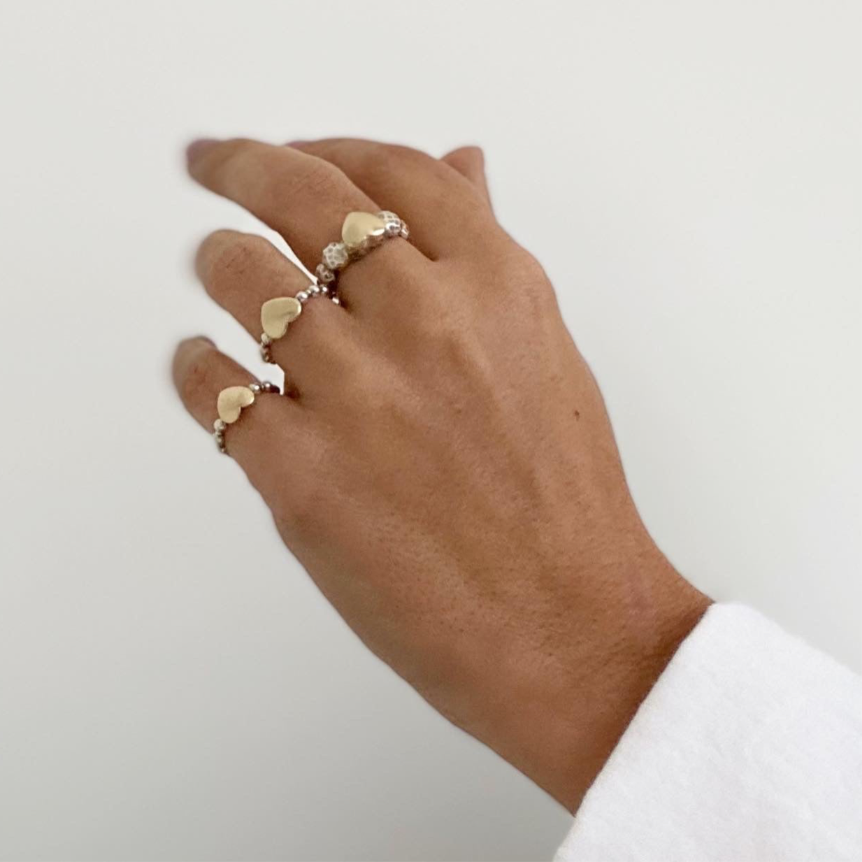 Anel coração de ouro pequeno