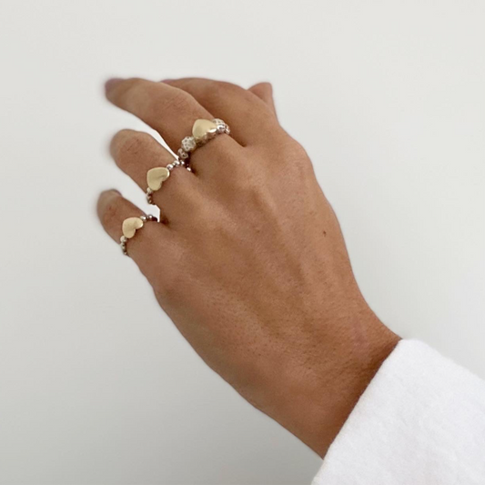 Anel coração de ouro pequeno