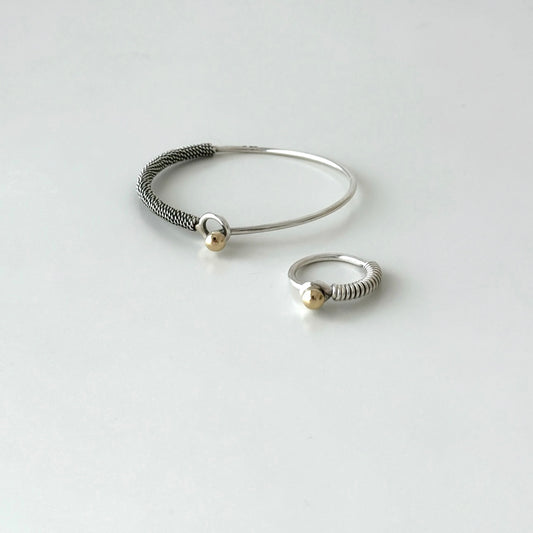 Anel com pepita em ouro