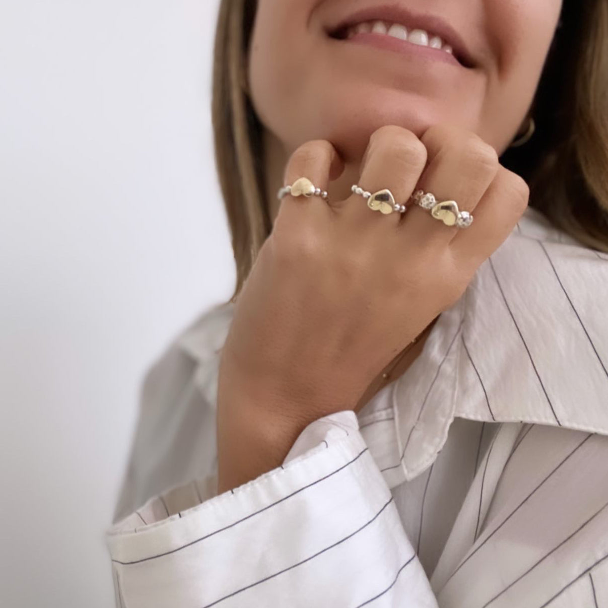 Anel coração de ouro pequeno