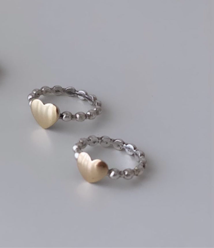 Anel coração de ouro pequeno