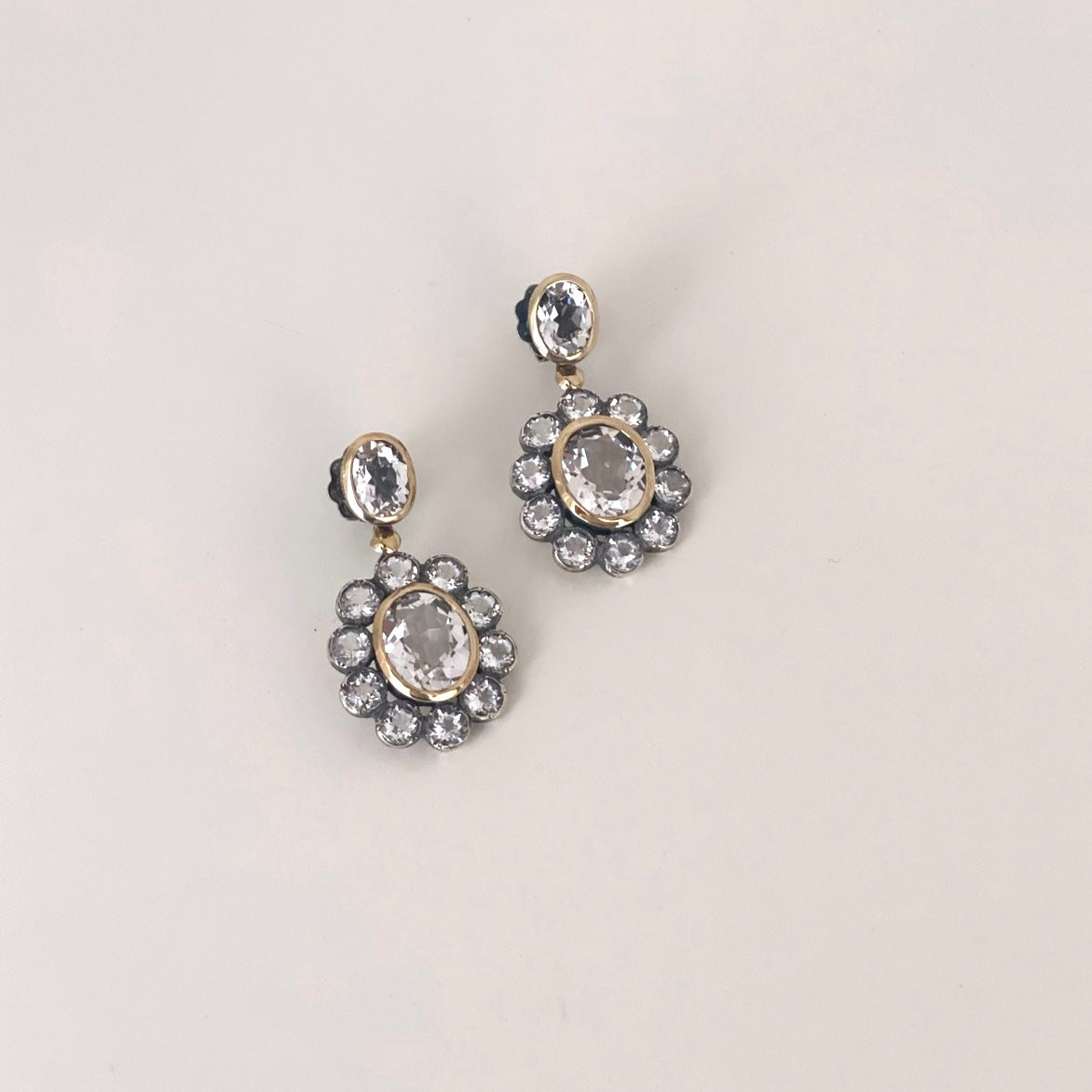 Brincos Cristal de Rocha e Ouro